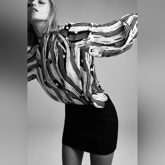 New Zara Tied Printed Blouse - 9479/246 - Picture 5 of 10